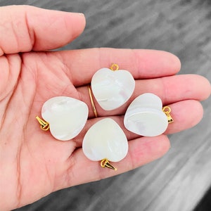 Off white Mop Herz Charme-Weiß Perlmutt Herz Anhänger-Madre Perla Corazon Dije-Muschel Herz Anhänger Charme-DIY Schmuck Lieferungen-Boho