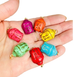 Zen mix colors Yoga Buddha pendants-stone Buddha charm-Jewelry Making Supplies-Prayer beads-Buddha head pendants-smiling Buddha pendants