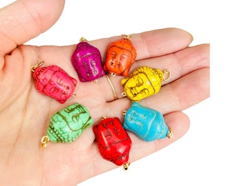 Zen mix colors Yoga Buddha pendants-stone Buddha charm-Jewelry Making Supplies-Prayer beads-Buddha head pendants-smiling Buddha pendants