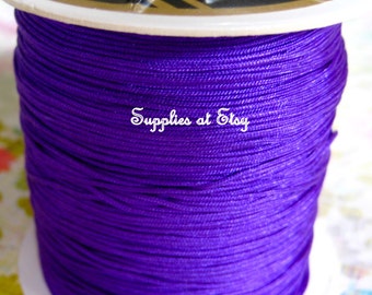 Purple Eggplant Silky Nylon cord bracelet/knotting/beading cord .8 mm 10 feet-Purple like silky Great Quality DIY Macrame,Shambhala Bracelet