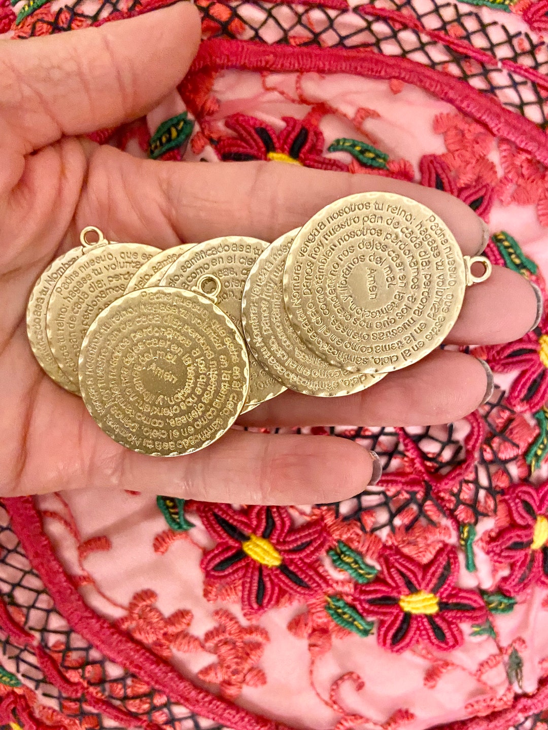 Catholic Medalspadre Nuestro Prayer Medalgold Tone Our Etsy Canada