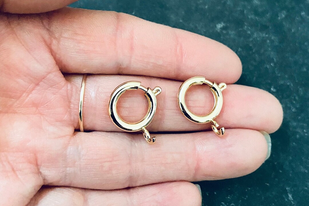Large 18k Gold Plated Spring Ring-spring Clasp-18k Gold Plated - Main Image