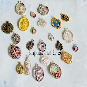 Sale Lot Assortment Catholic Medals gold bronze silver St Benedict