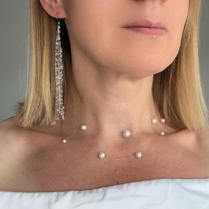 Delicate Wedding Earrings – Long Resin Drop Earrings – Clear Waterdrop Dangle Earrings – Bridal Jewelry
