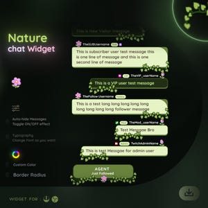 Green Nature Flower Chat Widget: StreamElements Twitch Overlay (digital nedladdning)