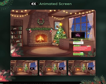 Christmas Overlay and Widget Pack Cozy Festive Vtuber-Stream Bundle
