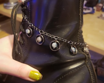 PREORDER gemstone o ring boot chain /// 13 gem choices / made to order