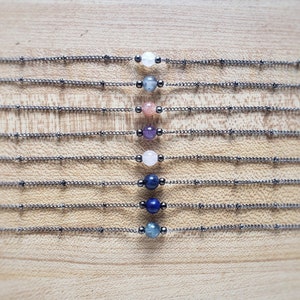 tiny gemstone choker .:. 13 gem options