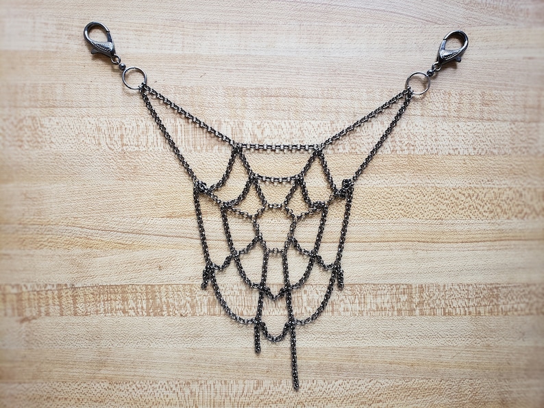 PREORDER spiderweb belt loop chain /// made to order image 6