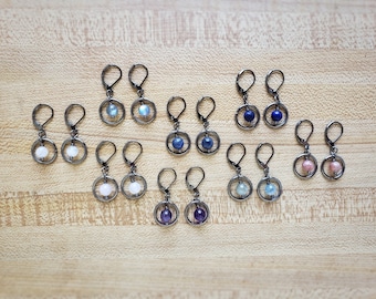 PREORDER gemstone o ring earrings /// 13 gem options / made to order