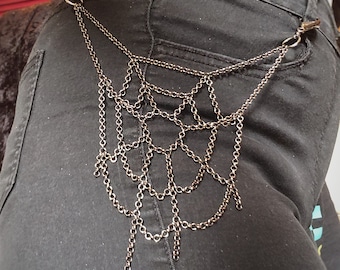 PREORDER spiderweb belt loop chain /// made to order