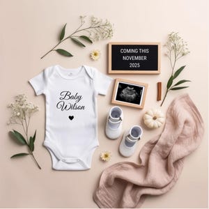 November Baby Announcement Digital Pregnancy Announcement Spring Baby Reveal Gender Neutral Editable Canva Template Instant Download
