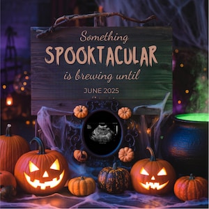 Halloween Pregnancy Announcement Digital Halloween Baby Announcement Editable Halloween Pregnancy Reveal Social Media Baby Reveal Template