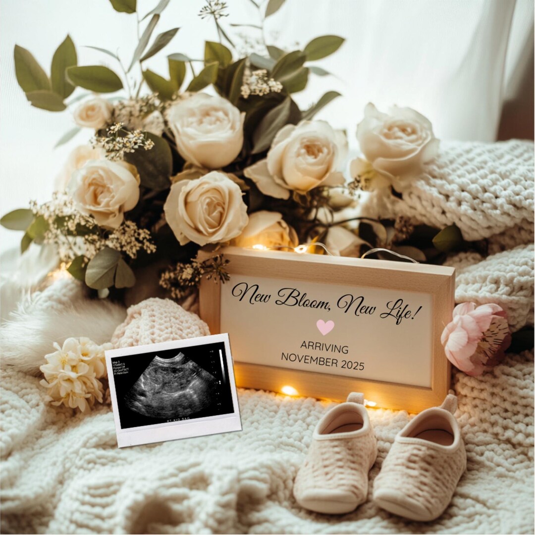 Spring Pregnancy Announcement Simple Baby Reveal April Baby Reveal ...