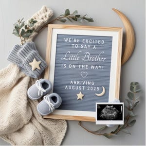 Baby Brother Pregnancy Announcement Digital Template It&#39;s a Boy Gender Reveal Baby Announcement Editable Social Media Post Baby Boy Reveal