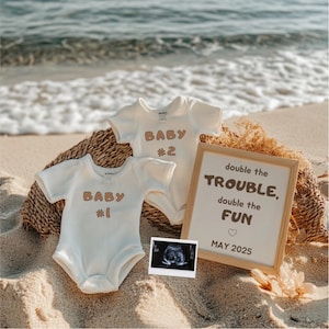 Twin Pregnancy Announcement Summer Beach Pregnancy Announcement Twins Announce Twin Pregnancy Revealing Baby Social Media Editable Template