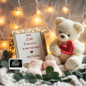 Valentines Baby Reveal Digital Template February Pregnancy Reveal Neutral Pregnancy Announcement  Social Media Reveal Instant Download