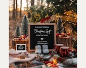 Christmas Baby Reveal Digital Christmas Pregnancy Announcement Neutral Pregnancy Editable Letter Board Social Media Baby Announce Template