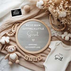 Pregnancy Announcement Digital Baby Announcement Gender Neutral Baby Reveal Flat Lay Pregnancy Reveal Editable Social Media Template