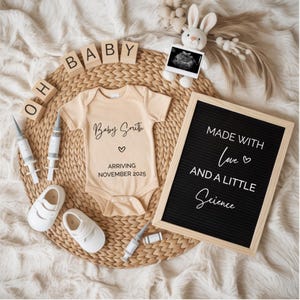 IVF Digital Pregnancy Announcement IVF Baby Announcement Gender Neutral Baby Reveal Editable Social Media Template Love and Science