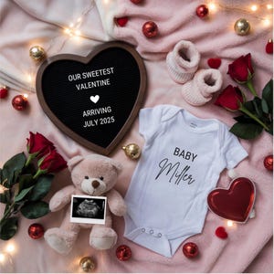 Valentines Day Pregnancy Announcement Digital Valentine Reveal Minimalist Baby Announcement Editable Social Media Pregnancy Reveal Template