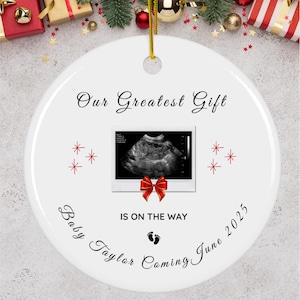 Neue Baby Weihnachten Verzierung Personalisierte Baby offenbaren Verzierung Schwangerschaft Verzierung Schwangere Weihnachten Sonogramm Verzierung Ultraschall Verzierung