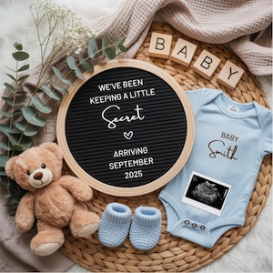 Baby Boy Pregnancy Announcement Digital Baby Boy Reveal Editable Template Canva for Social Media Baby Announcement A Little Secret Brother