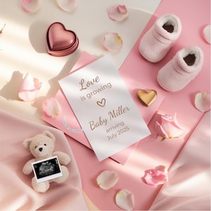 Valentines Day Pregnancy Announcement Digital Valentine Reveal  Minimalist Baby Announcement Editable Social Media Pregnancy Reveal Template
