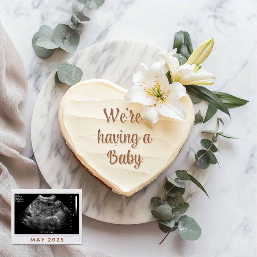 Pregnancy Announcement Digital Cake Baby Announcement Pregnancy Reveal — free download