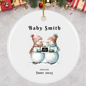 Baby Ankündigung Weihnachten Ornament Personalisierte Baby offenbaren Ornament Baby kommt bald Schwangerschaft Ankündigung Ornament Ultraschall Andenken