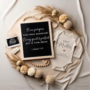 Religious Pregnancy Announcement Template Digital Pregnancy Reveal Editable Baby Announcement Instant Download Social Media Reveal Prayer