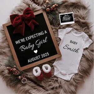 Baby Girl Christmas Pregnancy Announcement Christmas Baby Girl Announcement December Baby Gender Reveal Editable Social Media Template