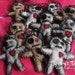 Cutely Spooky Hand Stitched Felt Voodoo Dolls with Pins. Ornamental Doll 