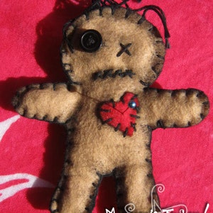 Cutely Spooky Hand Stitched Felt Voodoo Dolls with Pins. Ornamental Doll image 2