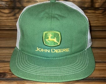 Vintage John Deere Hat • 80s 90s Snapback Trucker Cap • Farming