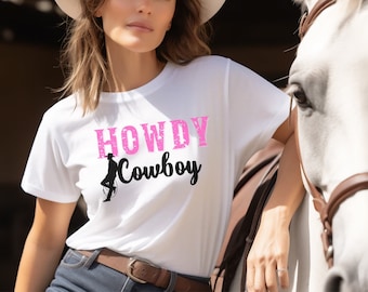 Howdy Cowboy Shirt, Vintage Shirt, Graphic Howdy Shirt, Western Clothing, Rodeo Shirt, Cowgirl Shirt, Rodeo Shirt, Desert Shirt, Cowboy