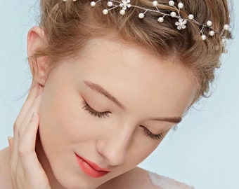 Bridal Hair Accessories Wedding Hairpiece Bridal headband SilverTiara Bridal Headpiece