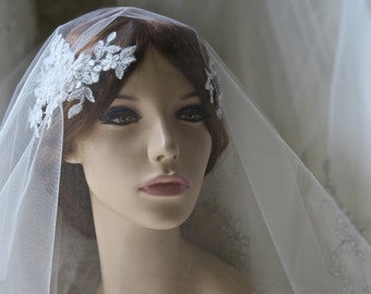 Tête de mariée Headpiece Wedding Hair peignes ensemble de deux pièces Hair Accessories dentelle pièce de tête mariée