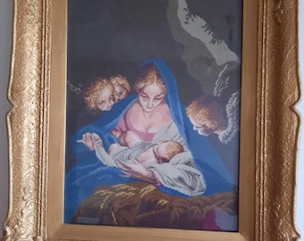 Vintage &quot;HEILIGE NACHT nacht Maratta&quot; handicraft Wiehler gobelin