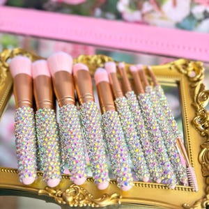 Bling Makeup Brush Set Glam Brush Set Rhinestone Makeup Brushes Set Glam Babes