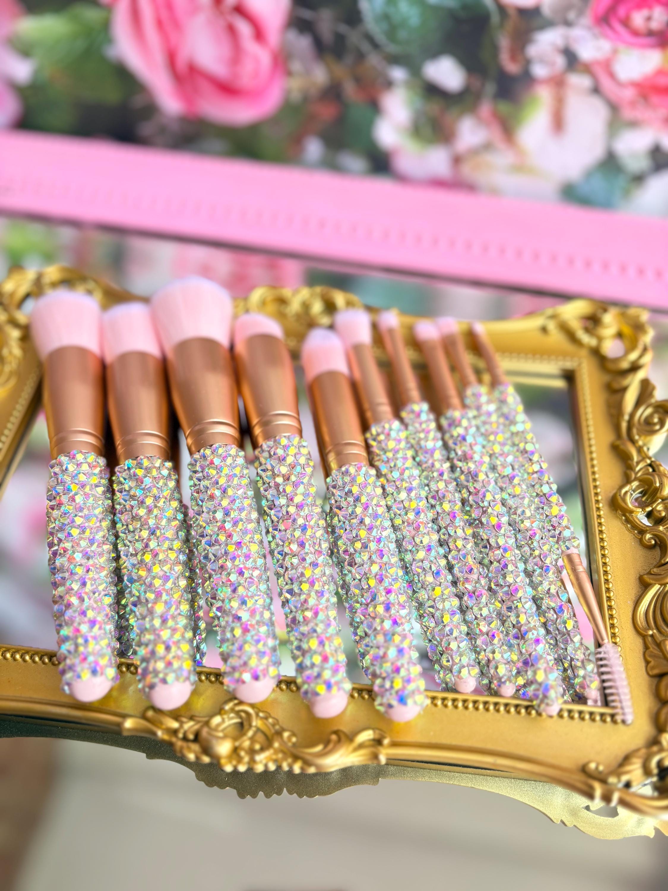 Strass Make-up Pinsel Set: Glam Kunstfaserpinsel