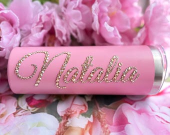 Personalisierter Bling Name Becher: Benutzerdefinierte 20 Unzen Edelstahlbecher