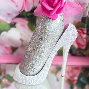 Bling High Heel Wine Holder Pearl Rhinestone Decor Customizable Wine Lover Stilettos image 3