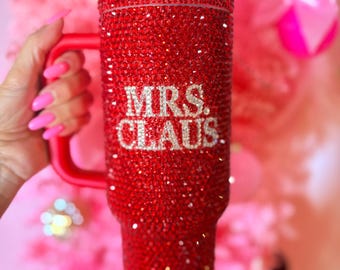 Roter Rhinestone-Becher personalisierter Kristall bezaubernder Name Trinkgefäß