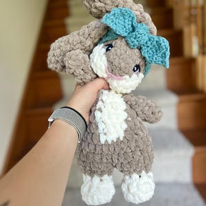 MADE TO ORDER Baby Bonnie Bunny Snuggler| Crochet Bunny Lovey| Baby Bunny Crochet| Baby Gift