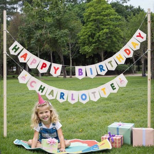 Nachhaltige Geburtstagsgirlande , Geburtstagsgirlande , Geburtstagsgirlande , Partydeko , Nachhaltiger Geburtstag , Neutrale Farbe