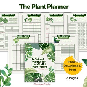 Pflanzenplaner Printable | Notizbuch für Gartenarbeit | Gießzeitplaner ausdrucken | A4 & Letter Format | Digitaler Pflanzentracker