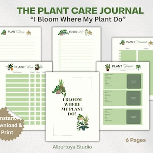 Planificador y diario digital para jardín / Rastreador de plantas imprimible / Tamaño A4 y carta / Diario de plantas y lista de deseos / Descarga instantánea