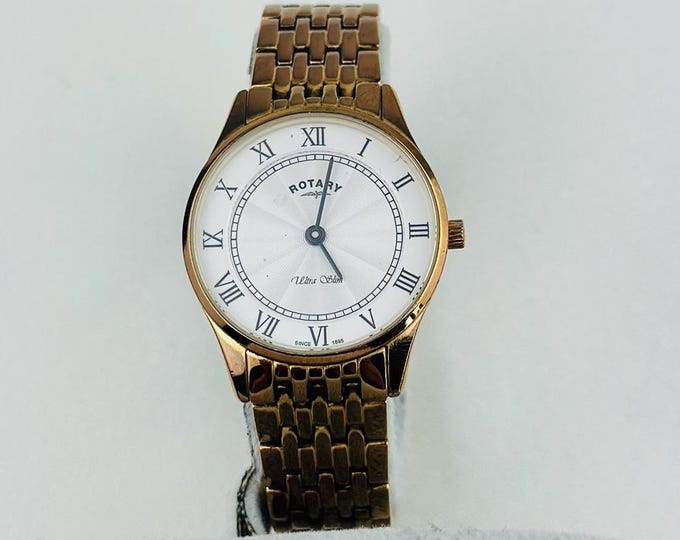 Vintage Rotary Ladies Watch, Rose Gold Plated Stainless Steel, Quartz Movement