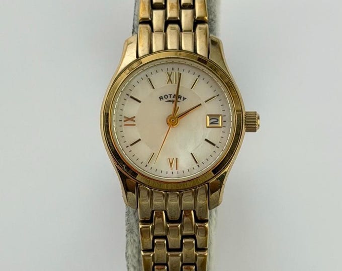 Vintage Rotary Gold-Tone Ladies’ Quartz Watch — Date Window — Fully Working